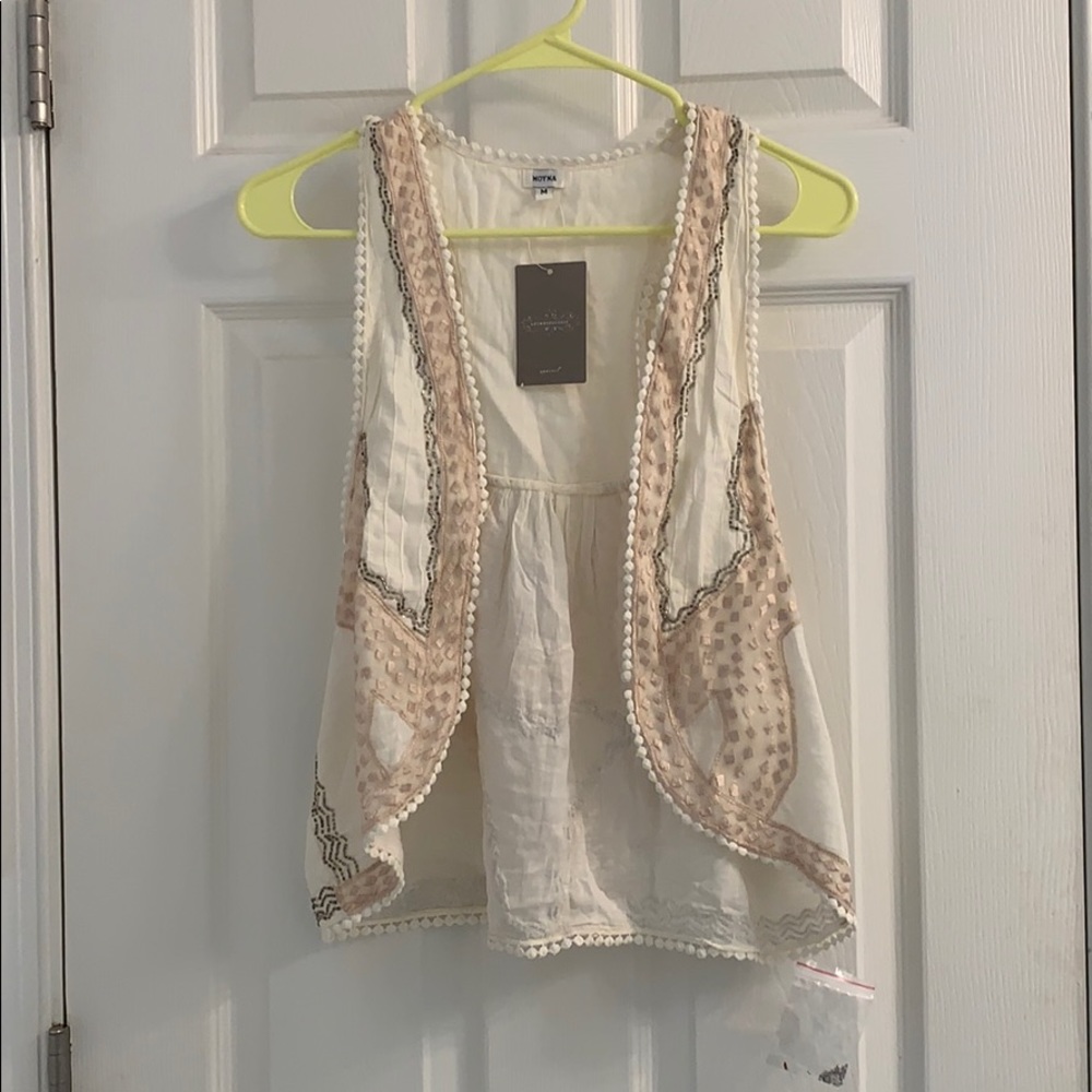 Anthropologie embellished cream vest!
